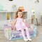 2-in-1 Convertible Round Corners Kid's Sofa With wide Backrest, Ergonomic Armrests